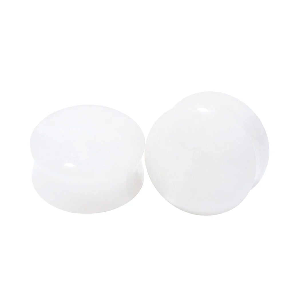 Diablo Organics Cloudy Quartz Stone Plugs (8 gauge - 1 inch)