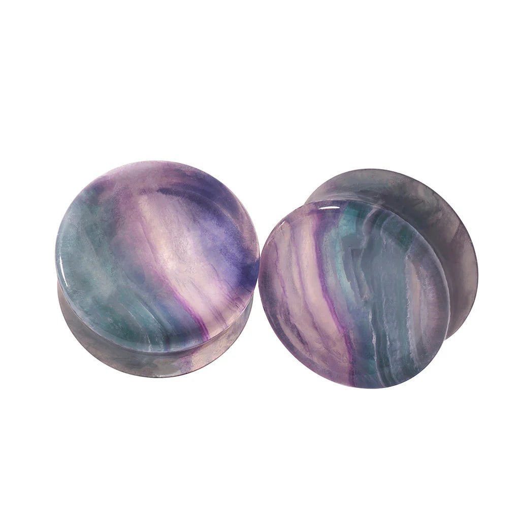 Diablo Organics Fluorite Stone Plugs (8 gauge - 1 inch)