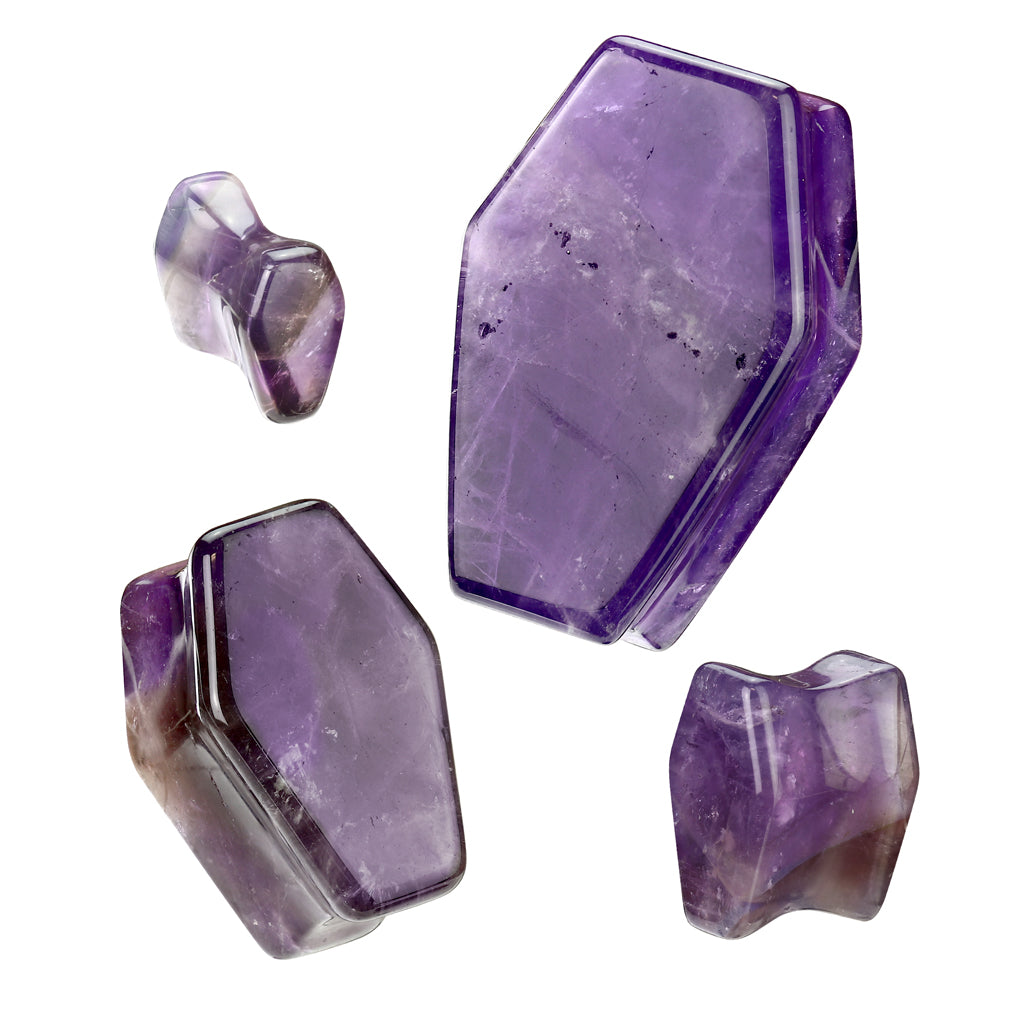 Amethyst Double Flare Coffin Plus (2 gauge -1 inch)