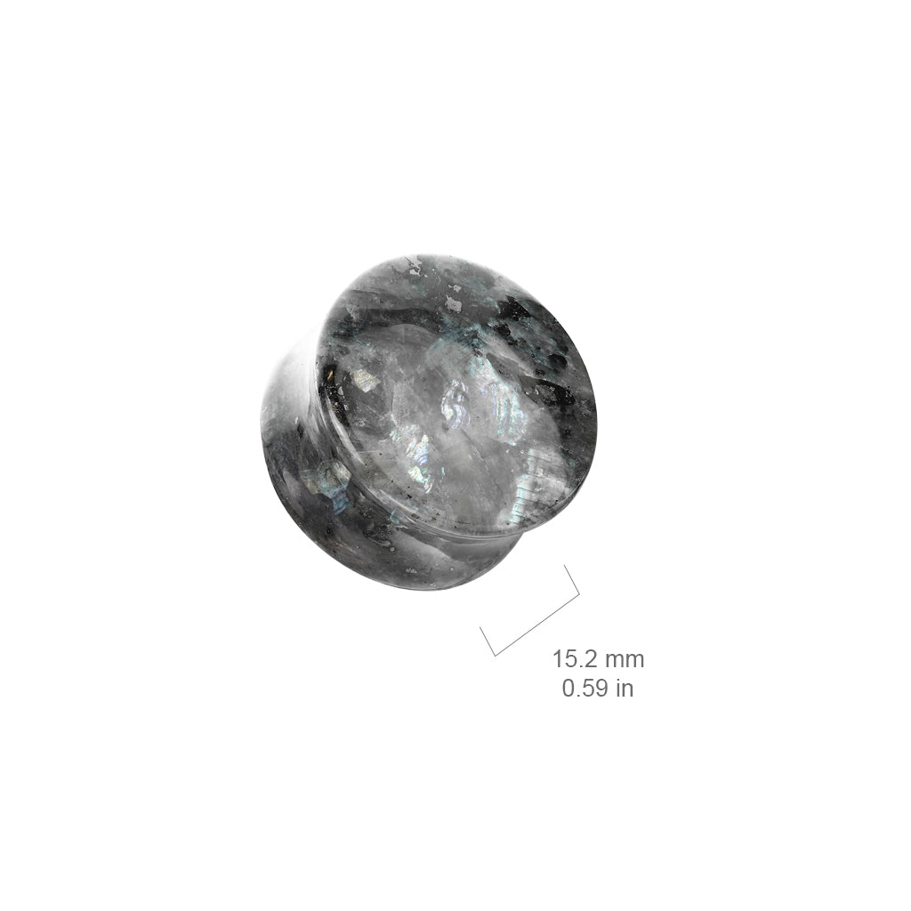 Black Labradorite Double Flared Plug (4 gauge - 1 inch)