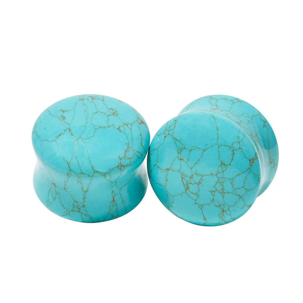 Diablo Organics Turquoise Stone Plugs (8 gauge - 1 inch)