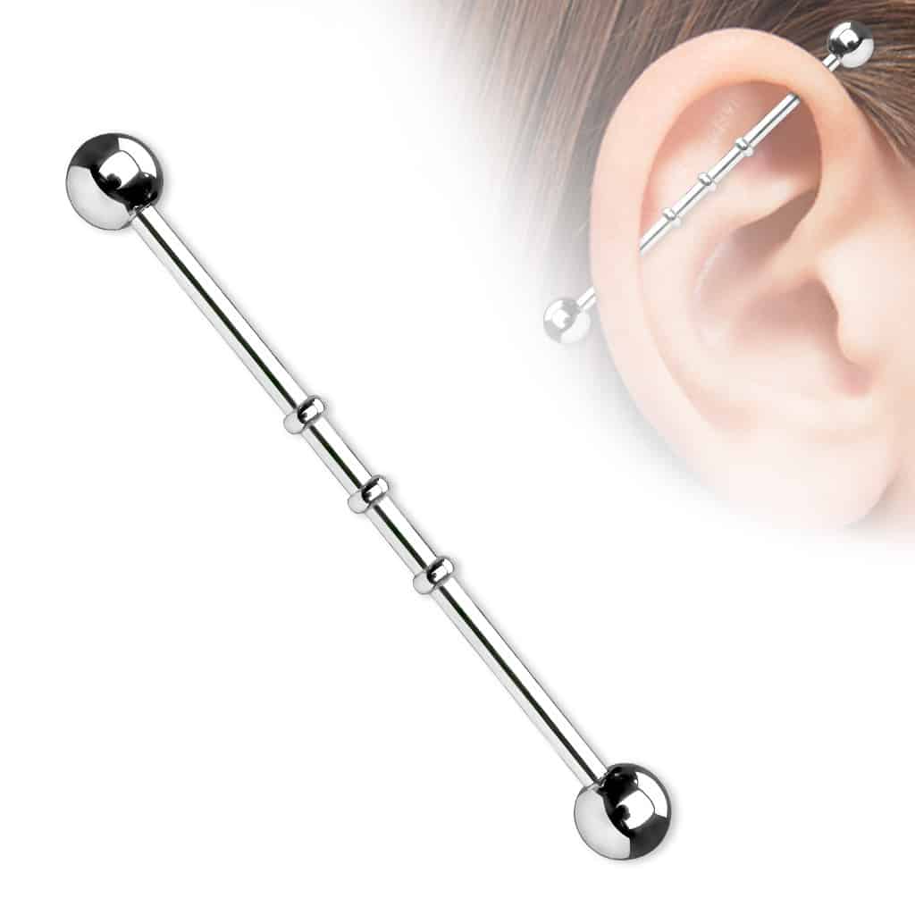 Notched Industrial Barbell (14 gauge)