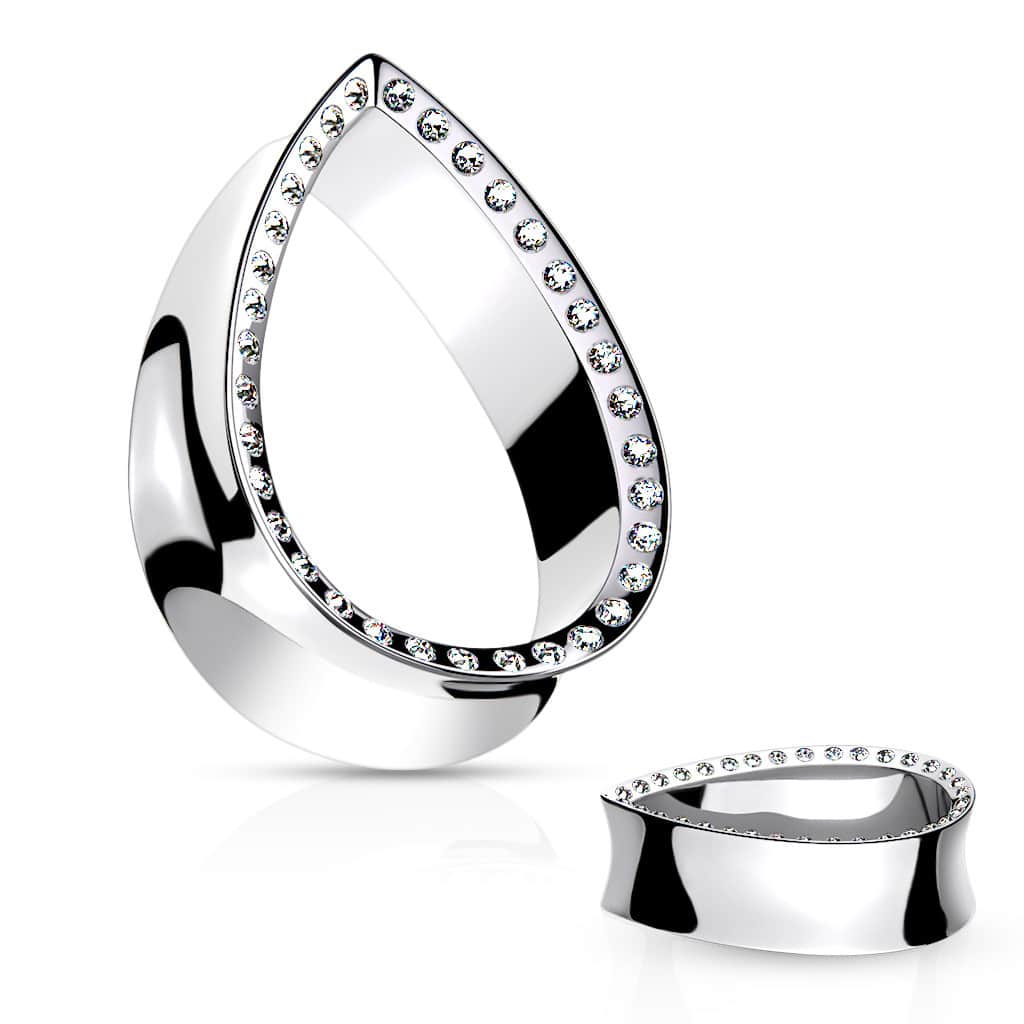 Bling Teardrop Eyelets (0 gauge - 1 inch)