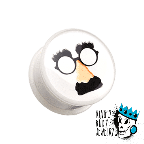 Glasses and Mustache Plugs (2 gauge - 1 inch)