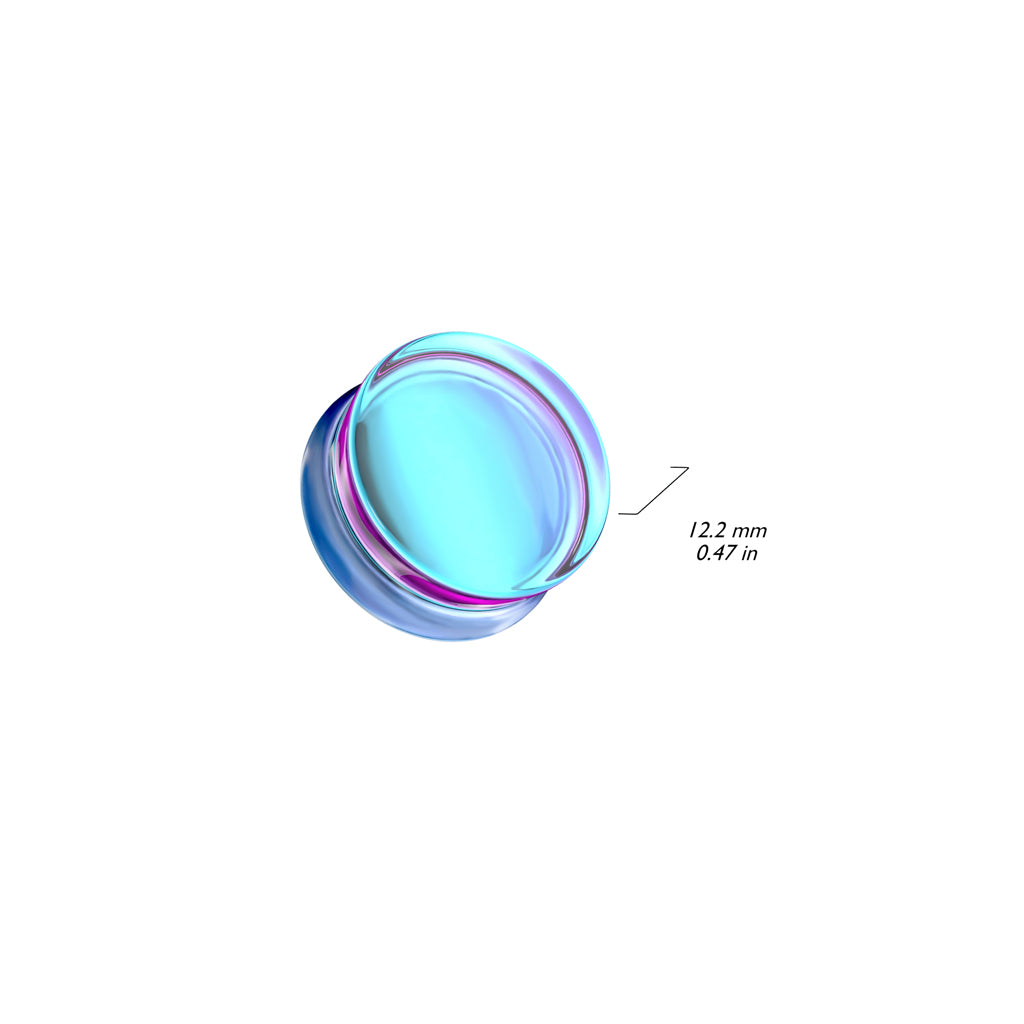 Purple Iridescent Glass Double Flare Plugs (2 gauge - 1 inch)