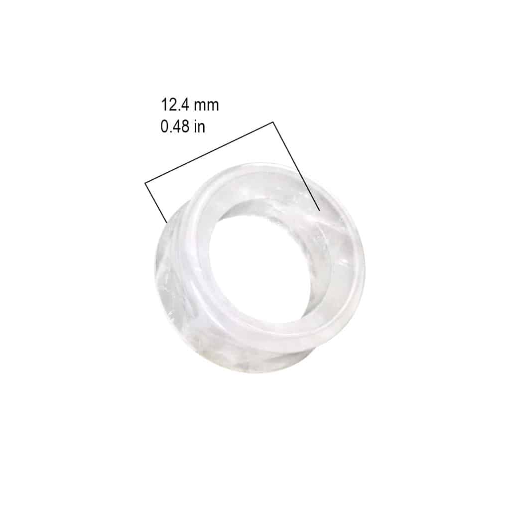 Cloudy Quartz Stone Tunnels (2 gauge - 1 inch)