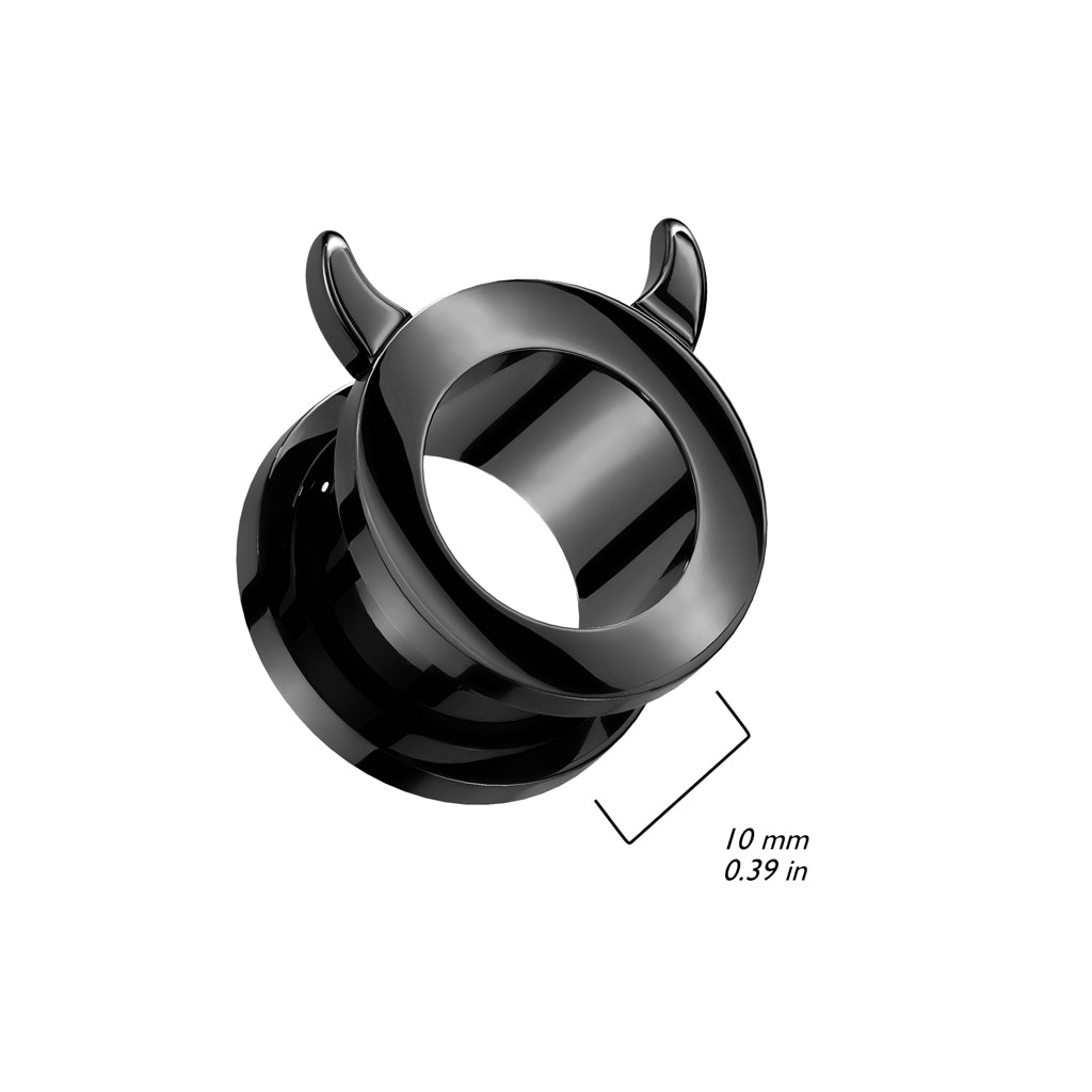 Devil Horn Black Flesh Tunnels (2 gauge - 5/8 inch)