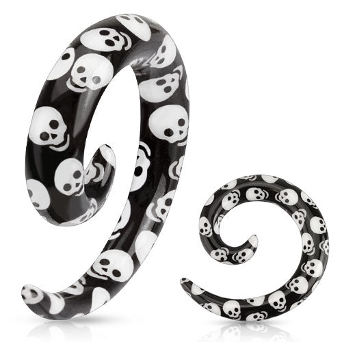 Skull Acrylic Spirals (8 gauge - 0 gauge)
