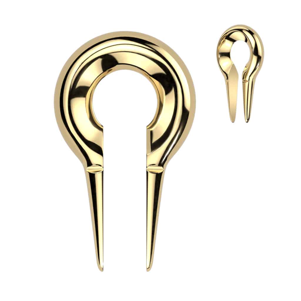 Gold Steel Keyhole Weights (2 gauge - 00 gauge)