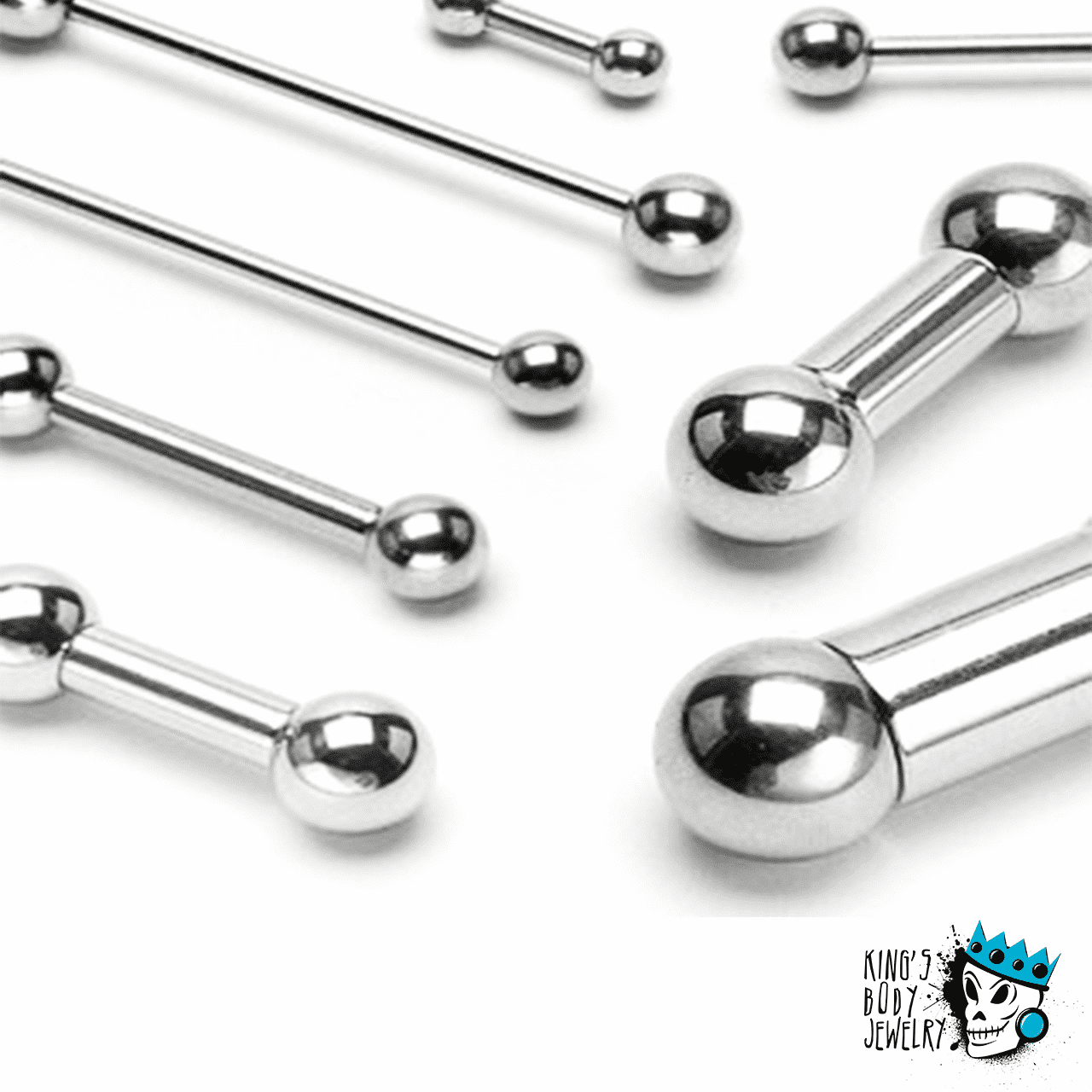 Stainless Steel Straight Barbell (18 gauge- 00 gauge)