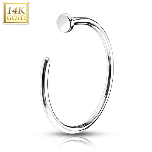 14 Karat  White Gold Nostril Ring (18 - 20 gauge)