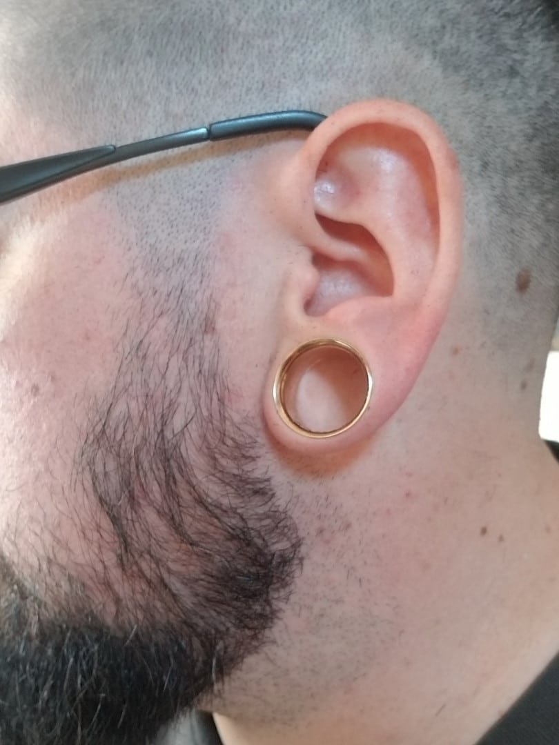 Rose Gold Single Flare Steel Tunnels (12 gauge - 1 inch)
