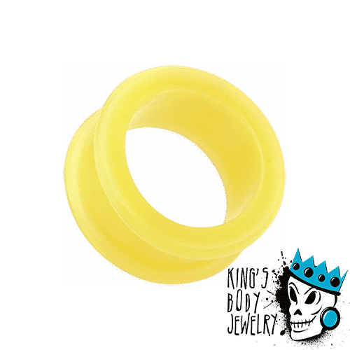 Yellow Silicone Tunnels (6 gauge - 1 inch)