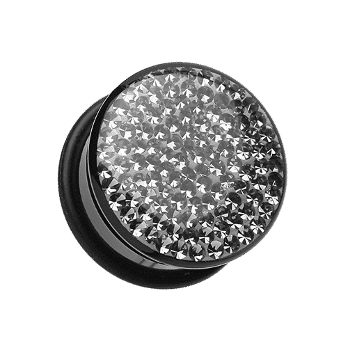 Black Disco Ball Bling Plugs (6 gauge - 1 inch)