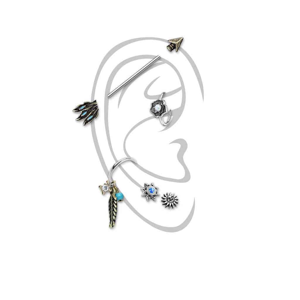 5 Piece Tribal Jewelry Set (16 & 14 gauge)