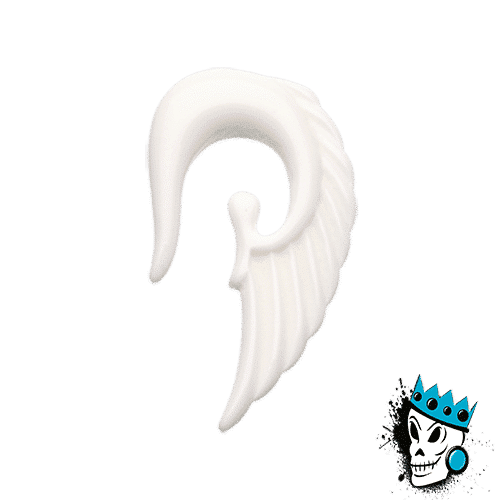 White Acrylic Angel Wing Hooks (14 gauge -0 gauge)