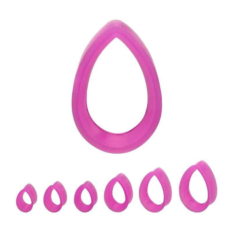 Amethyst Teardrop Silicone Tunnels (1/2 inch - 1 inch)