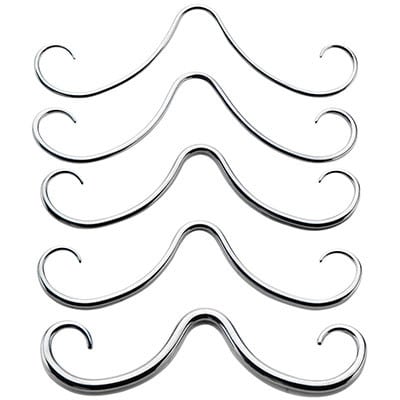 Stainless Steel Septum Mustache (16 gauge- 12 gauge)