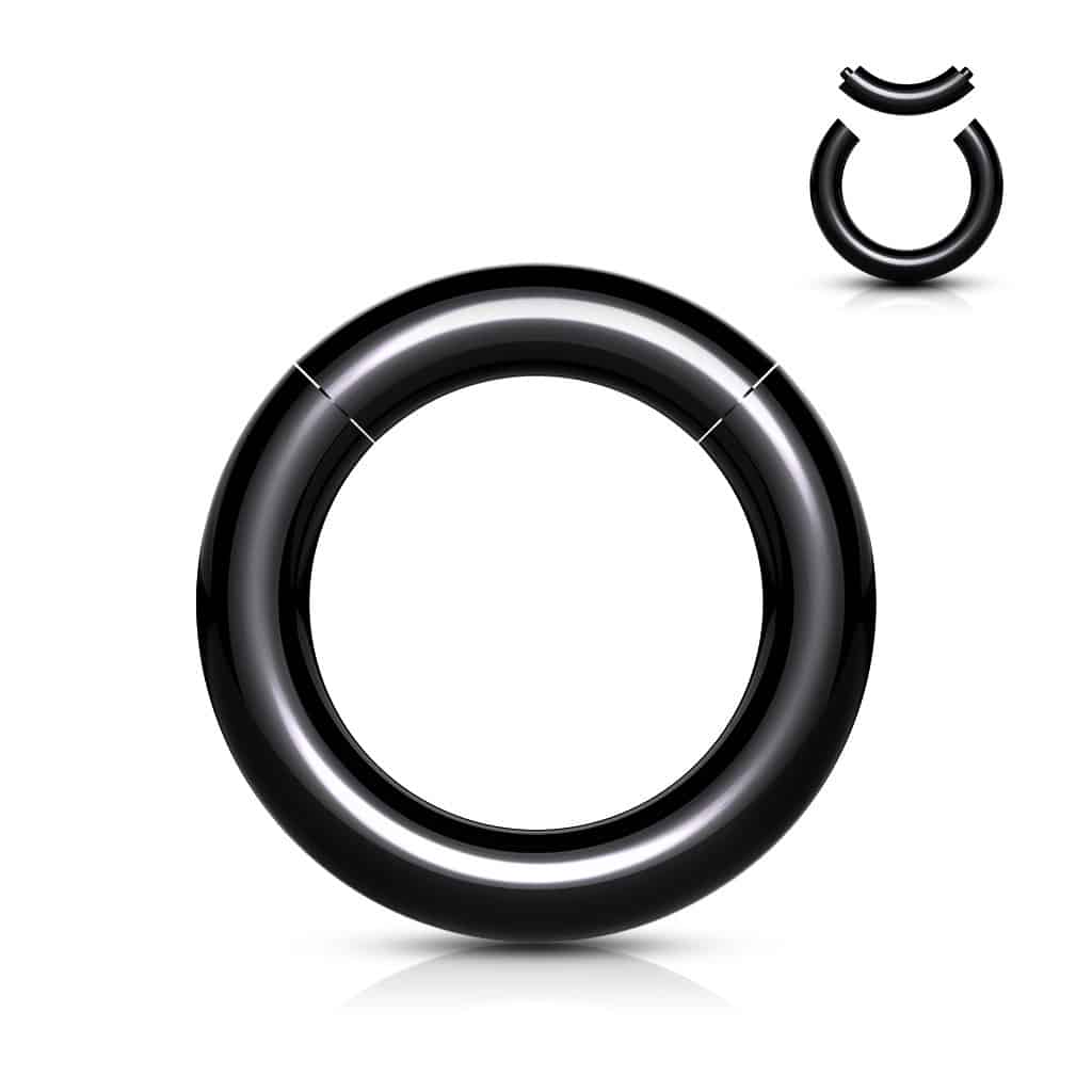 Black Steel Segment rings (16 gauge - 4 gauge)