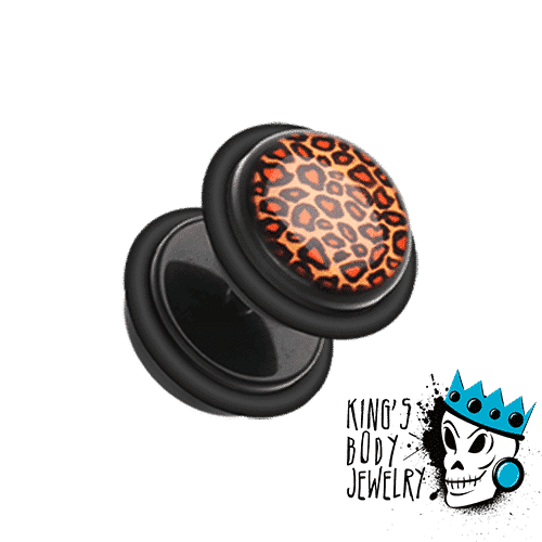 Fake Leopard Print Plugs (16 gauge)