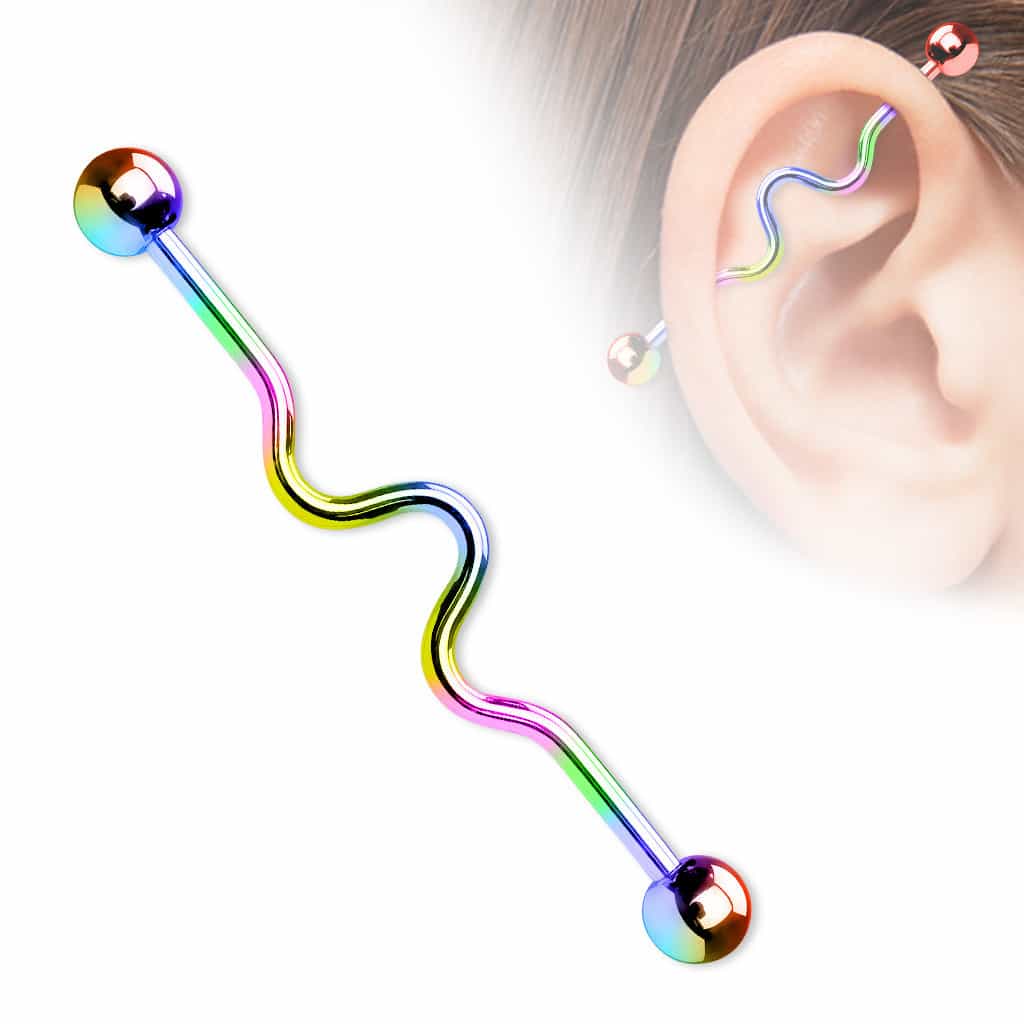 Wavy Industrial Barbell (14 gauge)