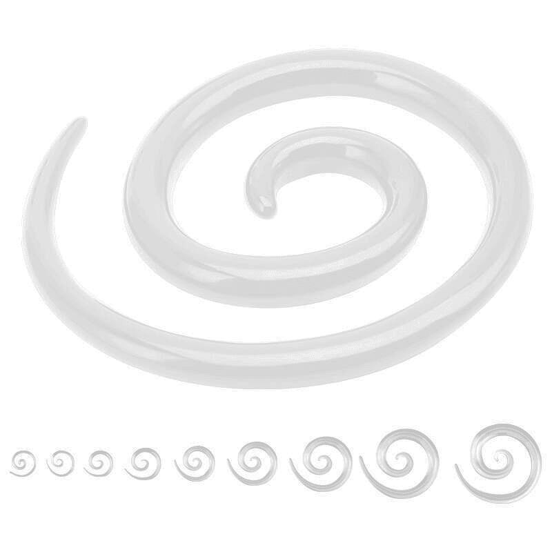 Clear Acrylic SUPER Spirals (14 gauge - 00 gauge)