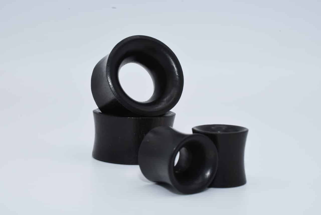 Black Areng Wood Tunnels (8 gauge - 2 Inch)