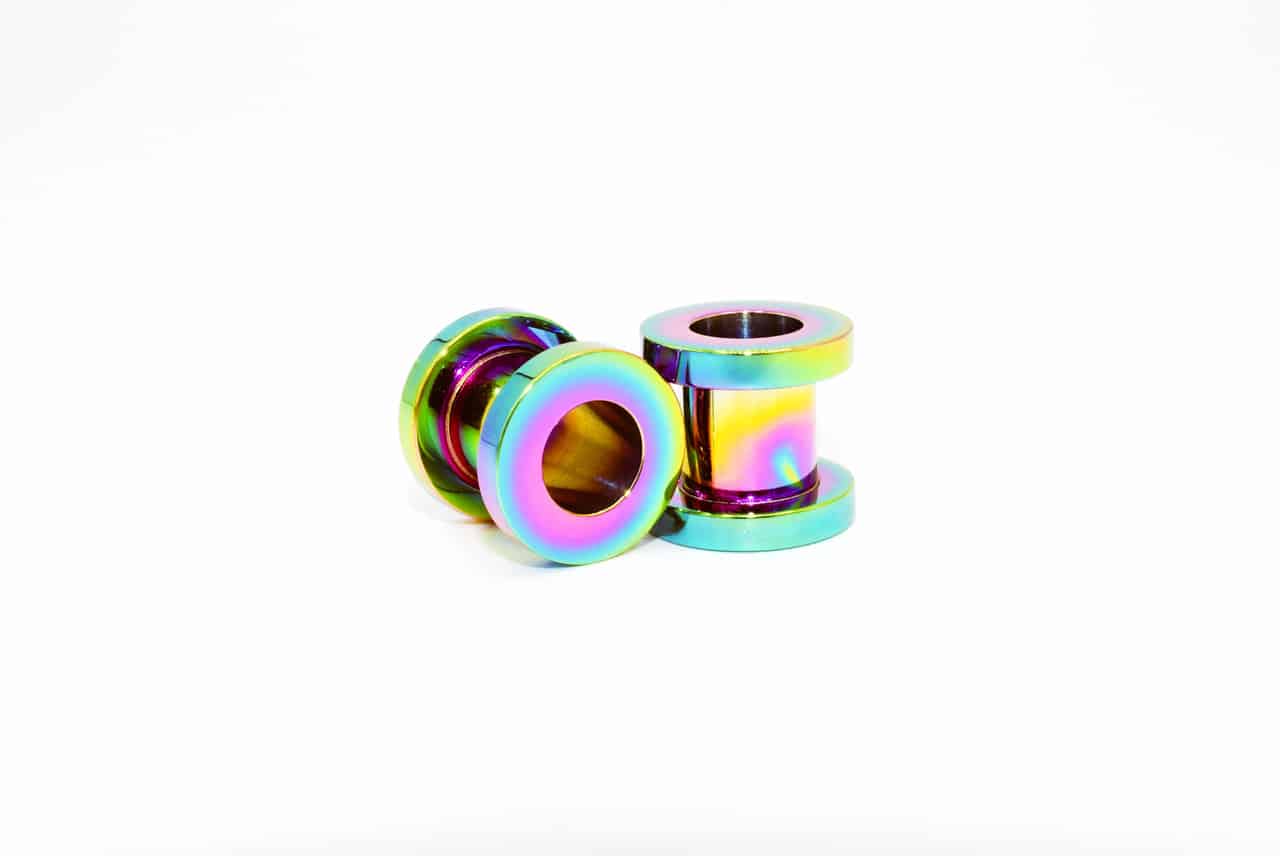 Multicolored Steel Flesh Tunnels (16 gauge - 1 inch)