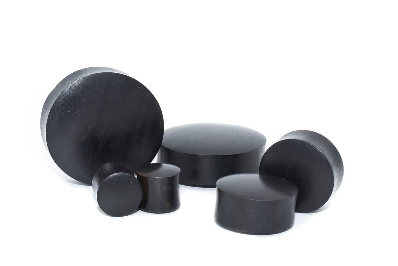 Black Areng Solid Wood Plugs - (8 gauge - 2 inch)