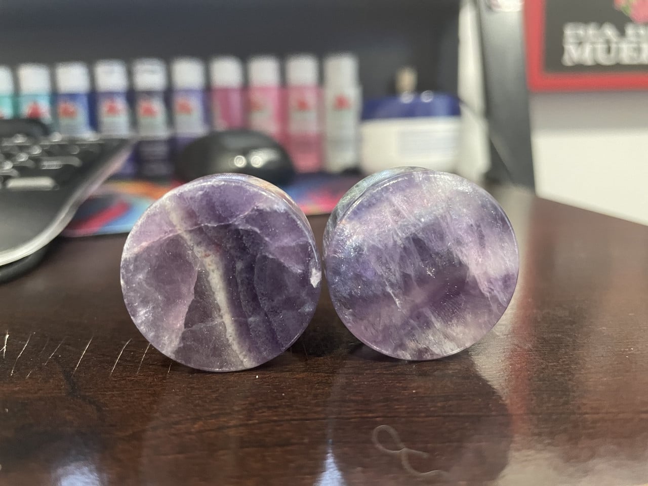 Fluorite Double Flare Plugs (8 gauge - 1 5/8 inch)