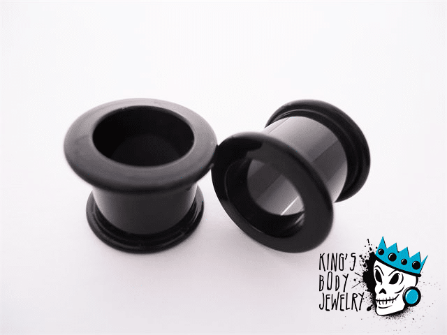 Gorilla Glass Black Double Flare Tunnels (2 gauge - 1/2 inch)