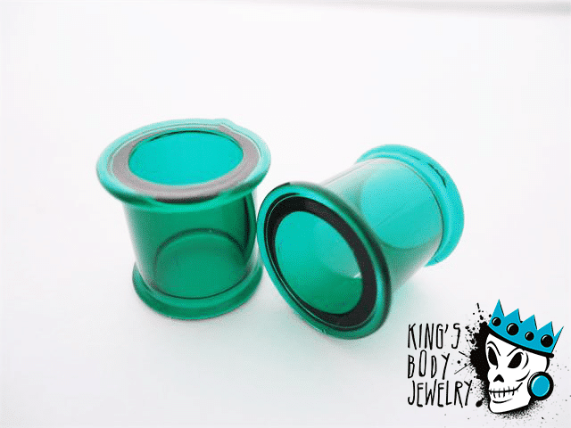 Gorilla Glass Green Double Flare Tunnels (2 gauge - 1/2 inch)