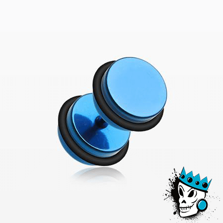 Blue Anodized Fake Steel Plugs (16 gauge)
