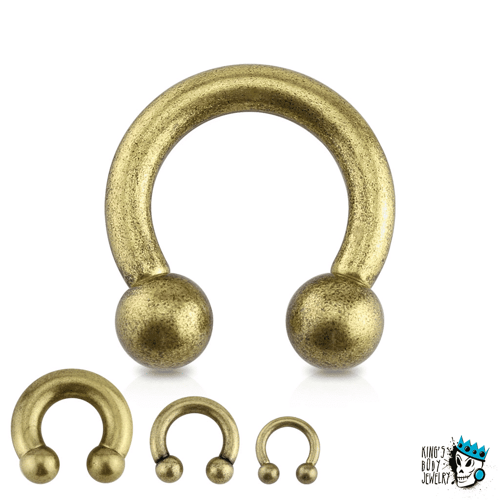 Antique Gold Circular Barbells (8 gauge - 00 gauge)