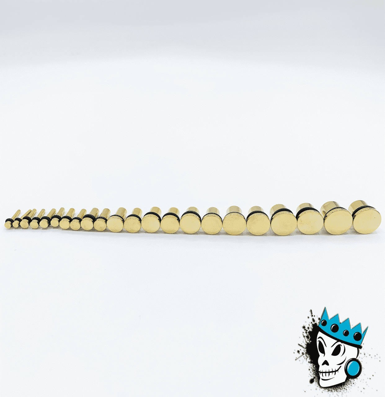 Gold Single Flare Plugs Full Ear Stretching Kit (14 gauge - 00 gauge)