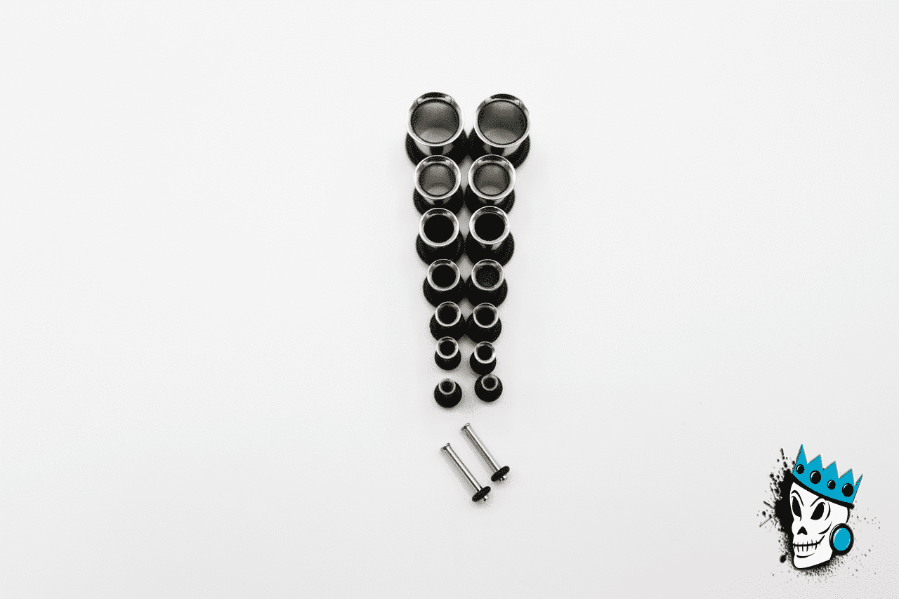 Single Flare Tunnels Ear Stretching Kit (14 gauge - 0 gauge)