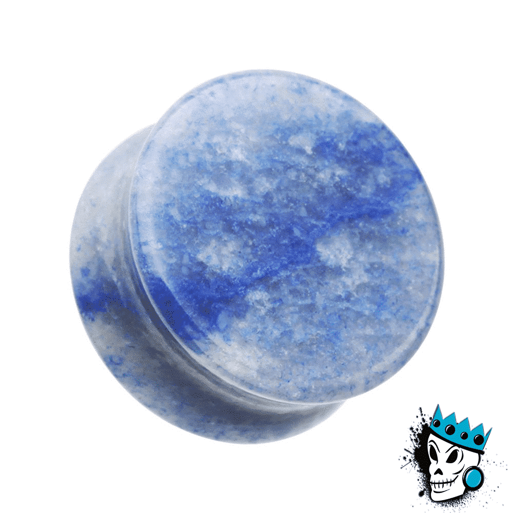 Blue Aventurine Double Flare Stone Plugs (2 gauge - 1 inch)