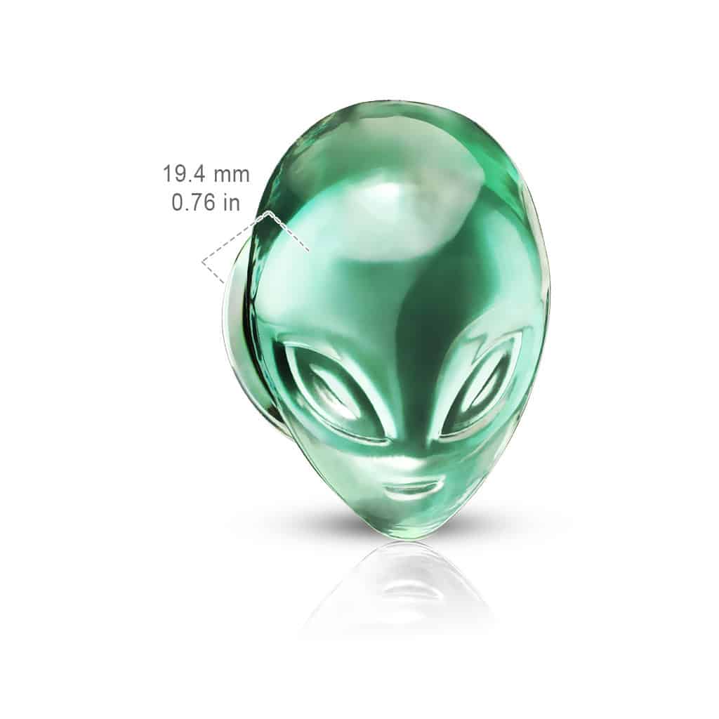 Green Alien Glass Plugs (2 gauge - 1 inch)