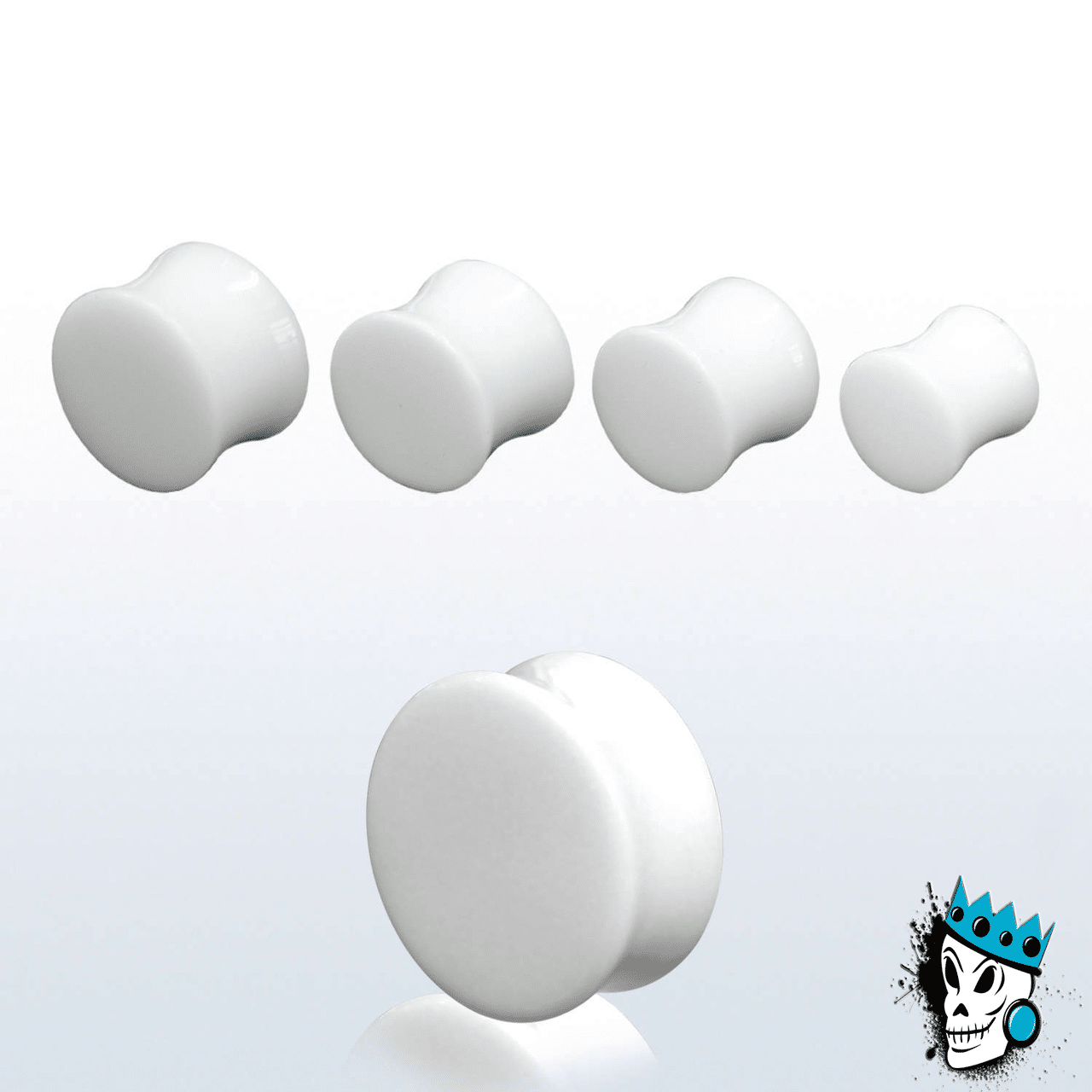 Ivory Convex Stone Plugs (6 gauge - 13/16 inch)