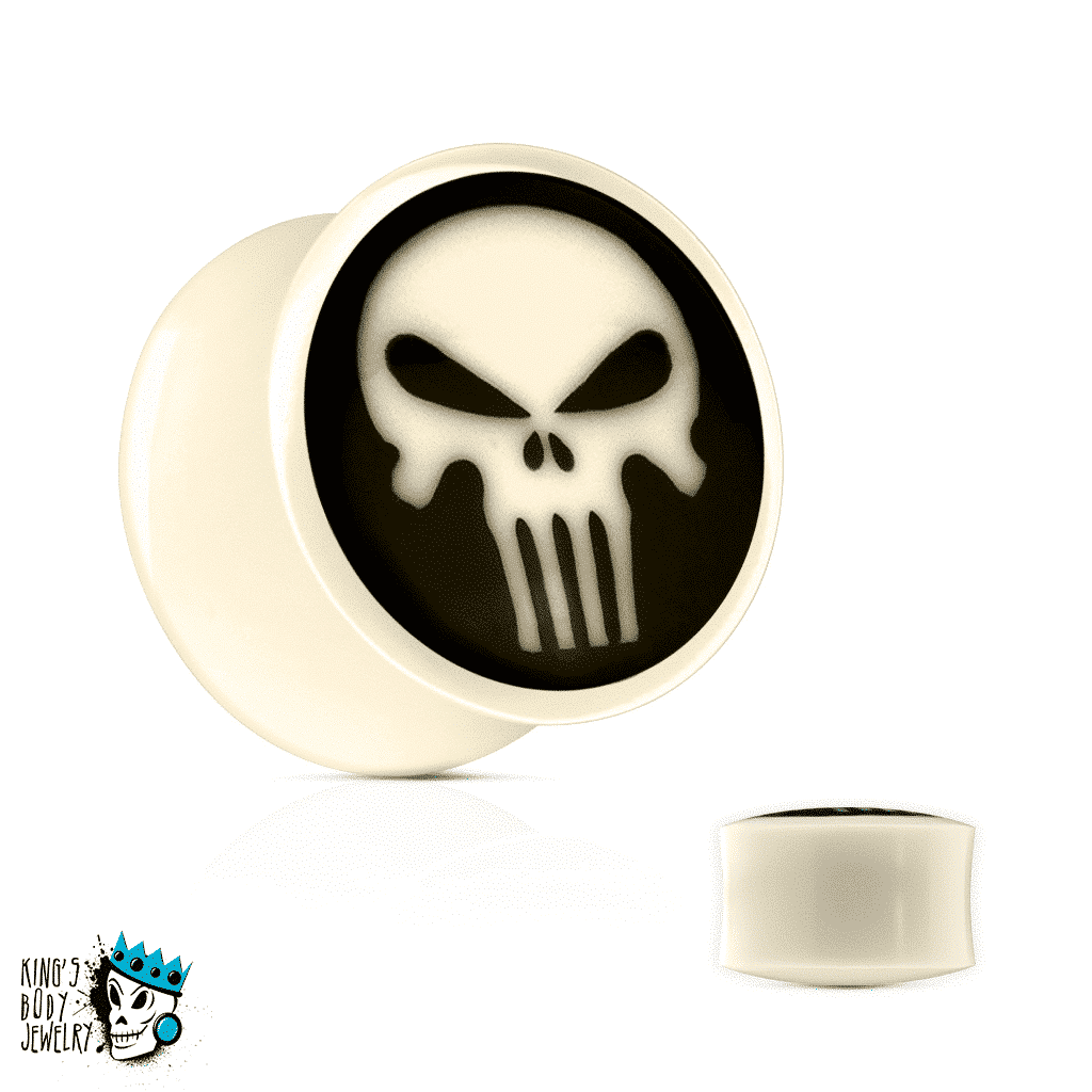 Buffalo Bone with Inlaid Horn Skull Plugs (1/2 inch - 7/8 inch)