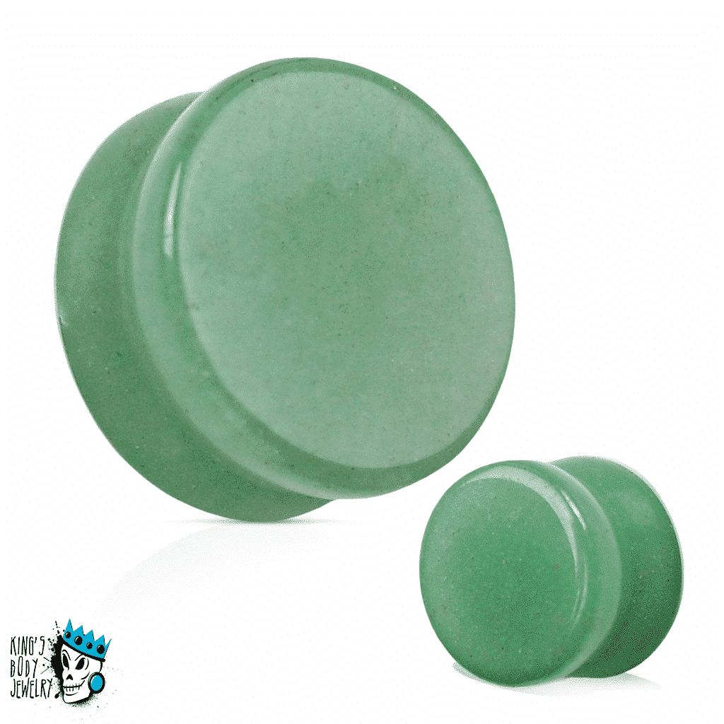 Green Jade Double Flare Plugs (8 gauge - 1 inch)