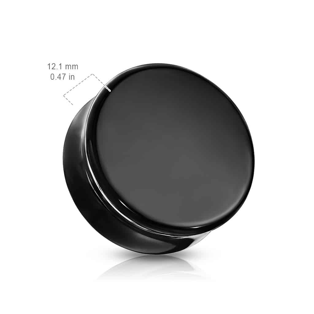 Black Obsidian Double Flare Stone Plugs (8 gauge - 2 1/2 inch)