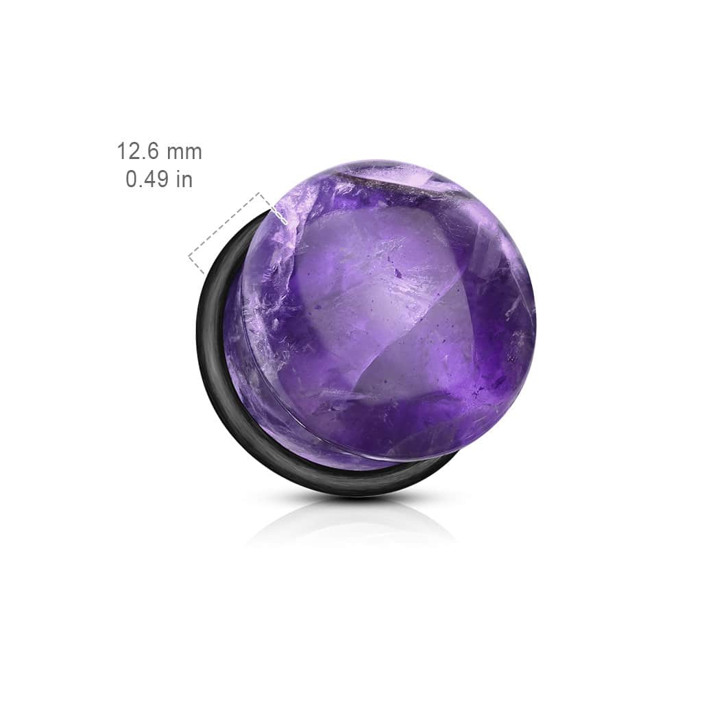 Amethyst Single Flare Stone Plugs (6 gauge - 5/8 inch)