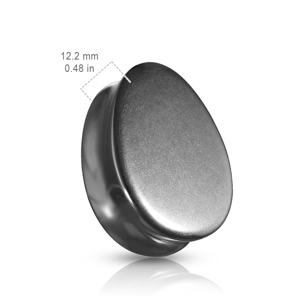 Hematite Teardrop Double Flare Stone Plugs (2 gauge - 1 inch)