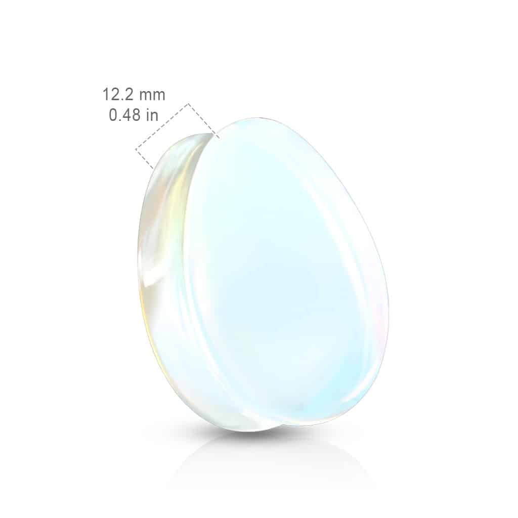Opalite Teardrop Stone Plugs (2 gauge - 1 inch)