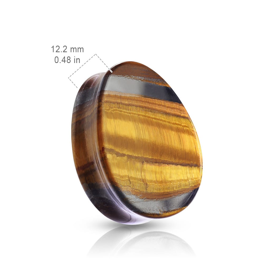 Tiger's Eye Teardrop Double Flare Stone Plugs (2 gauge - 1 inch)