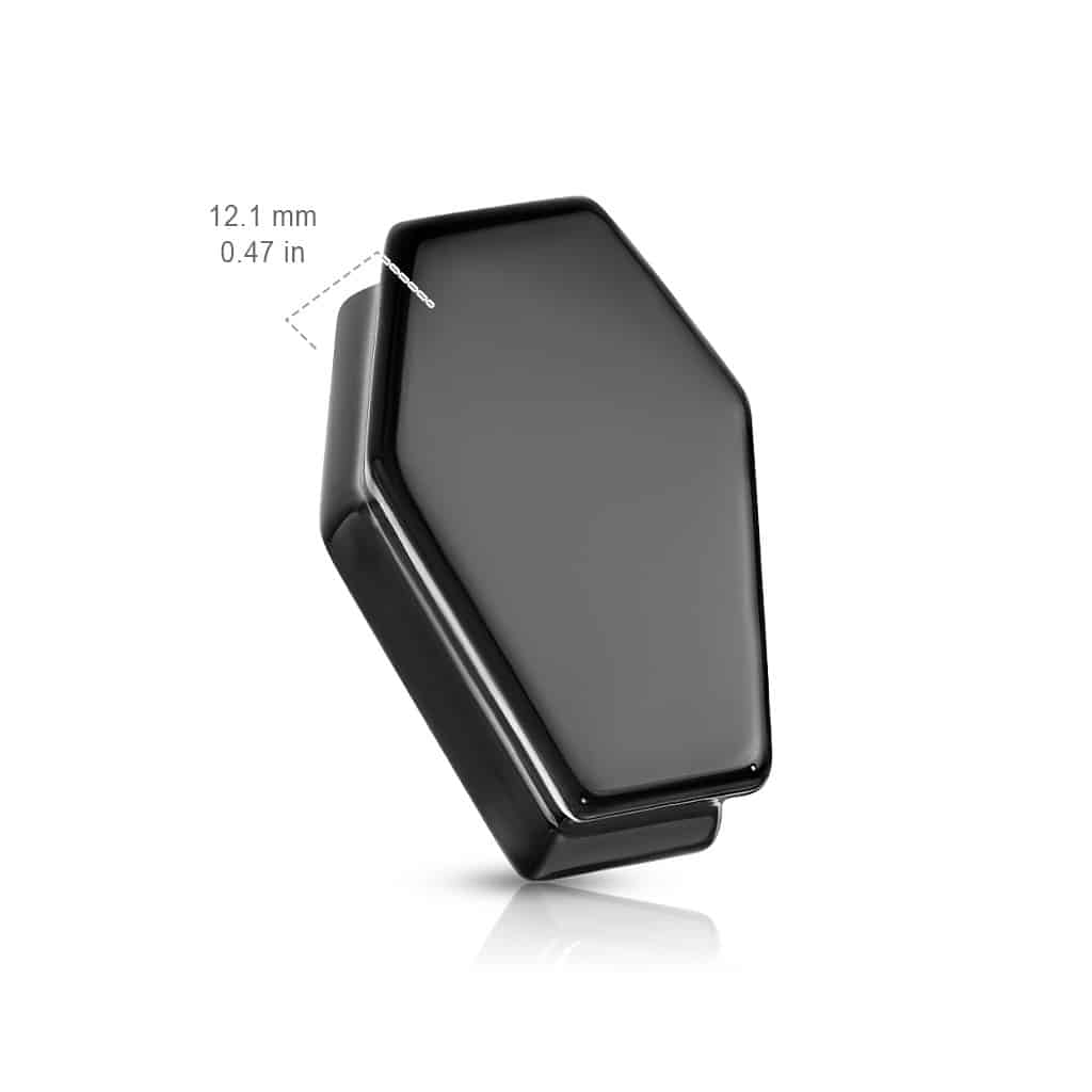 Coffin Black Obsidian Double Flare Stone Plugs (2 gauge - 1 inch)