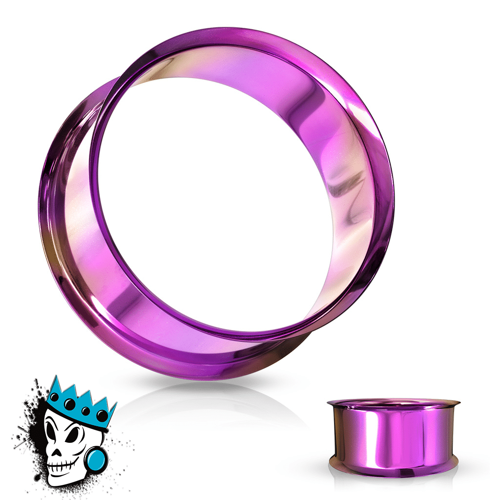 Purple Steel Double Flare Tunnels (12 gauge - 1 inch)