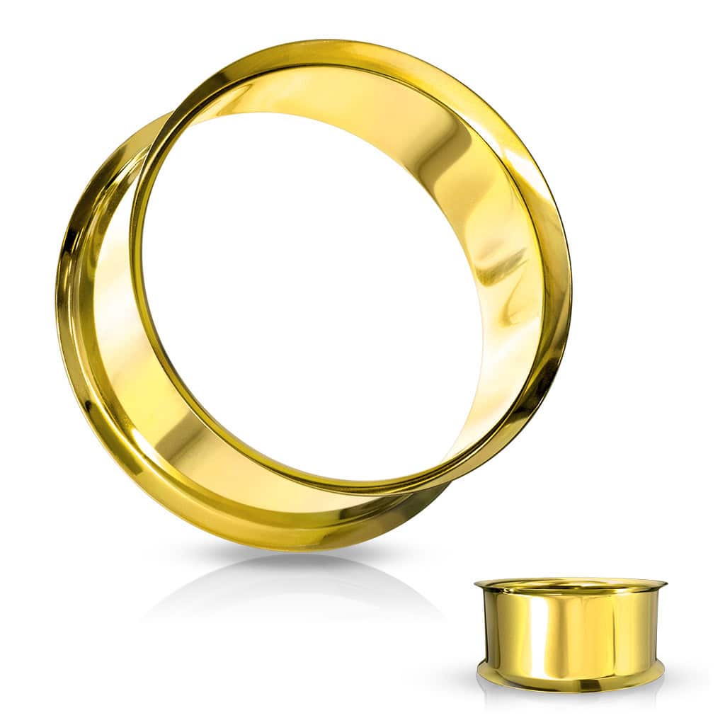 Gold Double Flare Titanium Tunnels (8 gauge - 5/8 inch)
