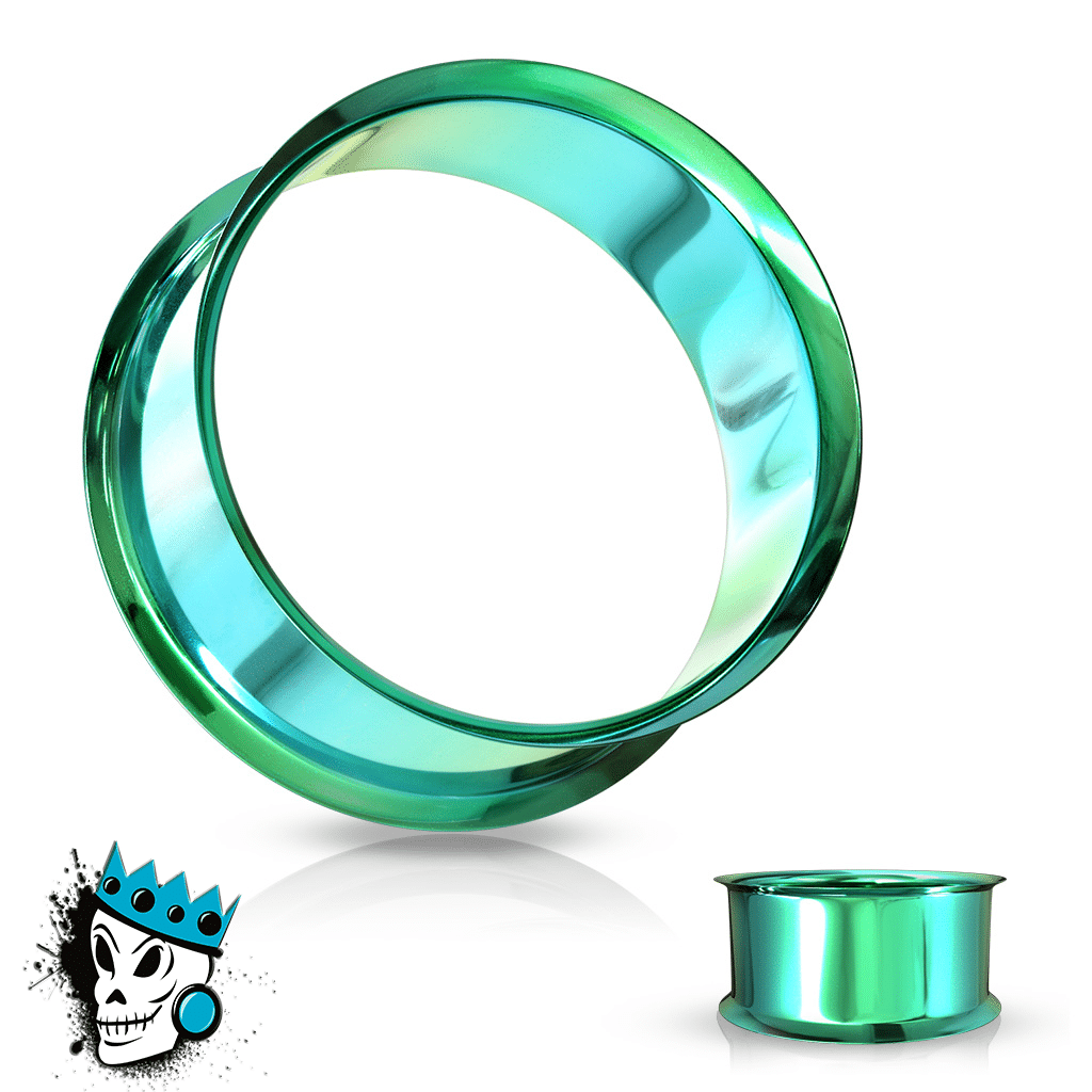 Green Steel Double Flare Tunnels (12 gauge - 1 inch)